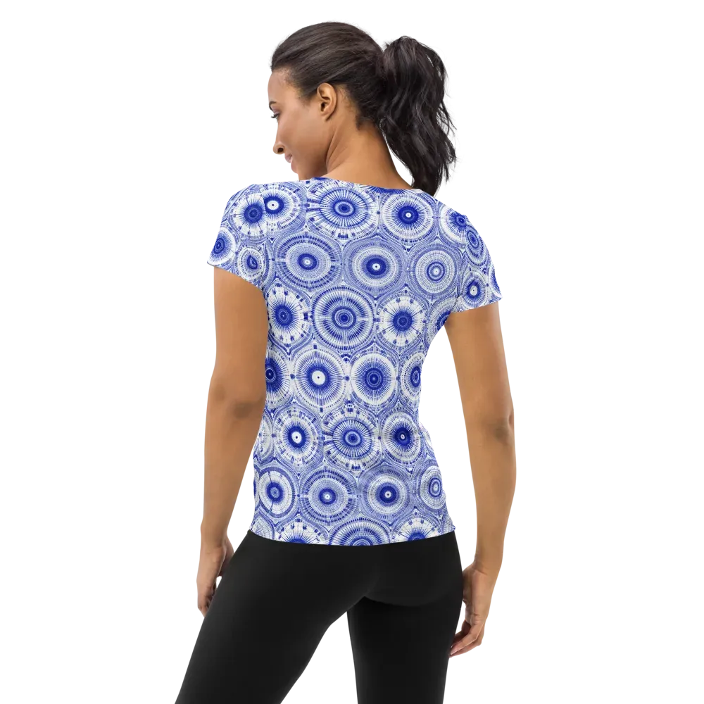 Indigo Circuit on Women's Athletic T-Shirt — Back