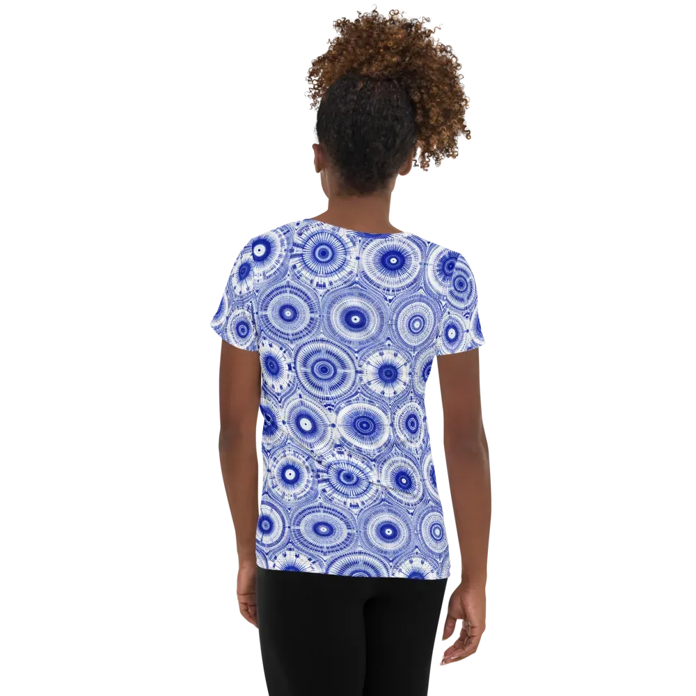 Indigo Circuit on Women's Athletic T-Shirt — Back