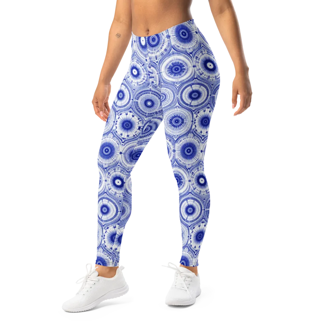 Indigo Circuit on Leggings — Left Front