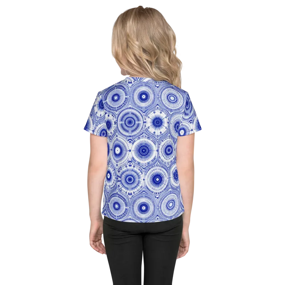 Indigo Circuit on Kids Crew Neck T-Shirt — Back