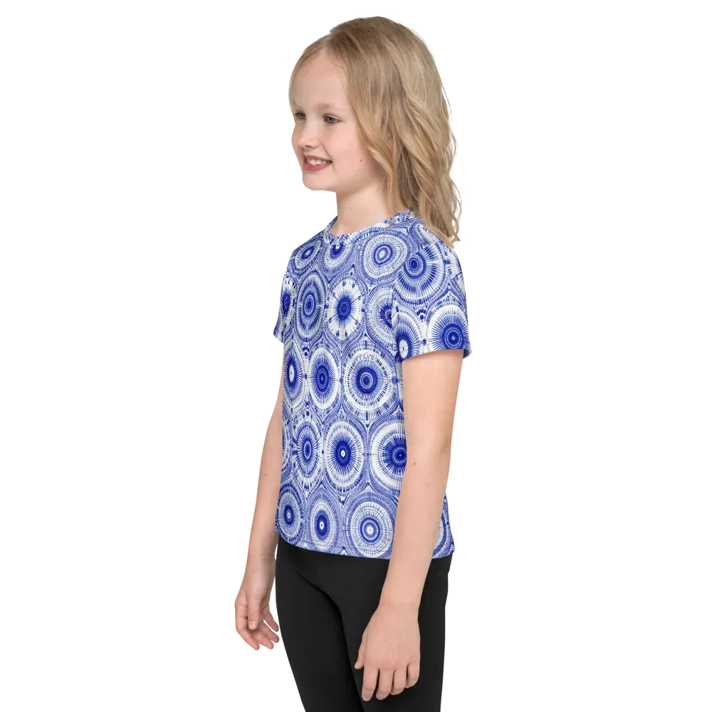 Indigo Circuit on Kids Crew Neck T-Shirt — Left