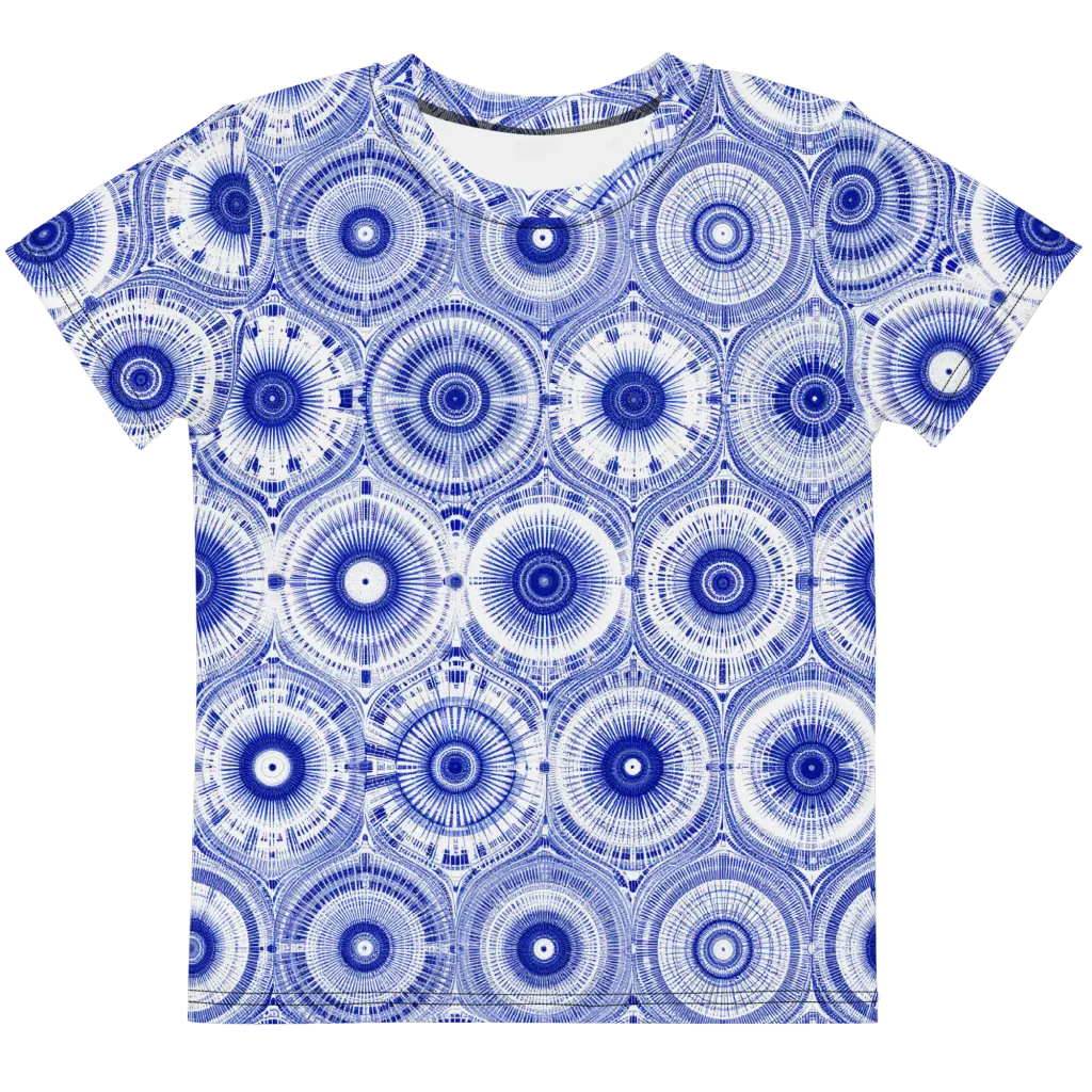 Indigo Circuit on Kids Crew Neck T-Shirt — Front