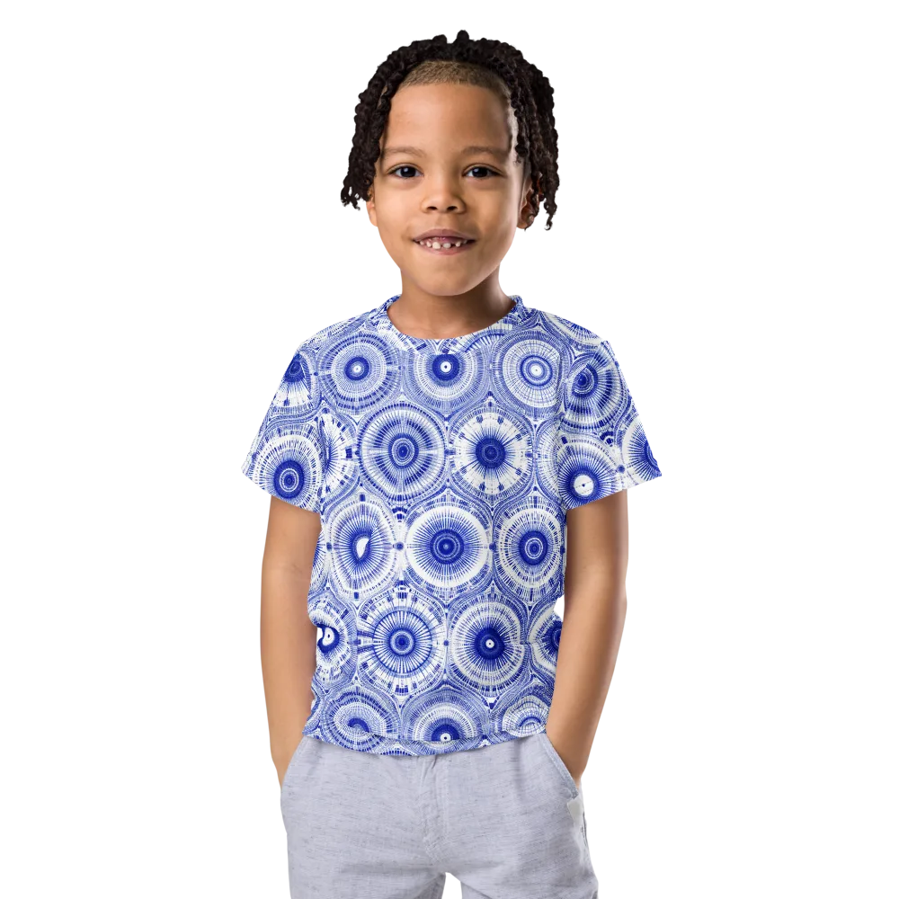 Indigo Circuit on Kids Crew Neck T-Shirt — Front