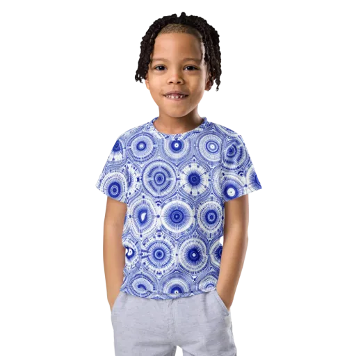 Indigo Circuit on a Kids Crew Neck T-Shirt