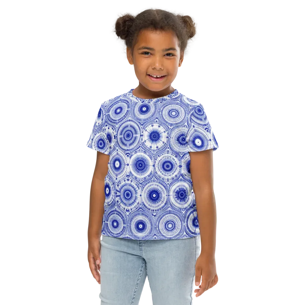 Indigo Circuit on Kids Crew Neck T-Shirt — Front