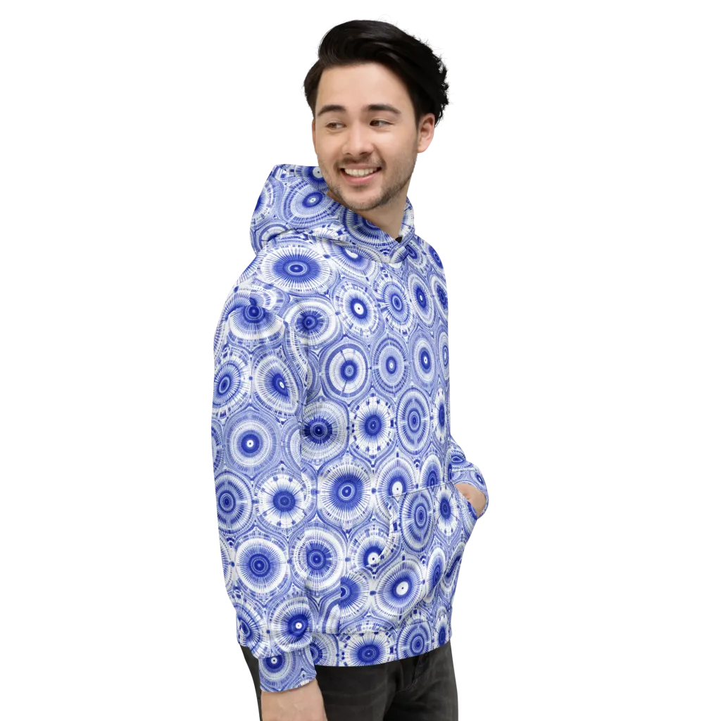 Indigo Circuit on Hoodie — Right