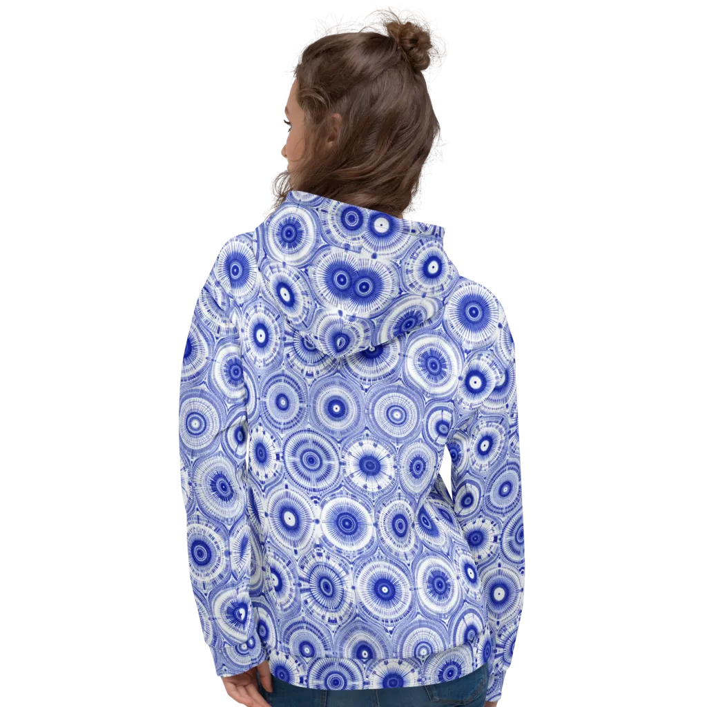 Indigo Circuit on Hoodie — Back