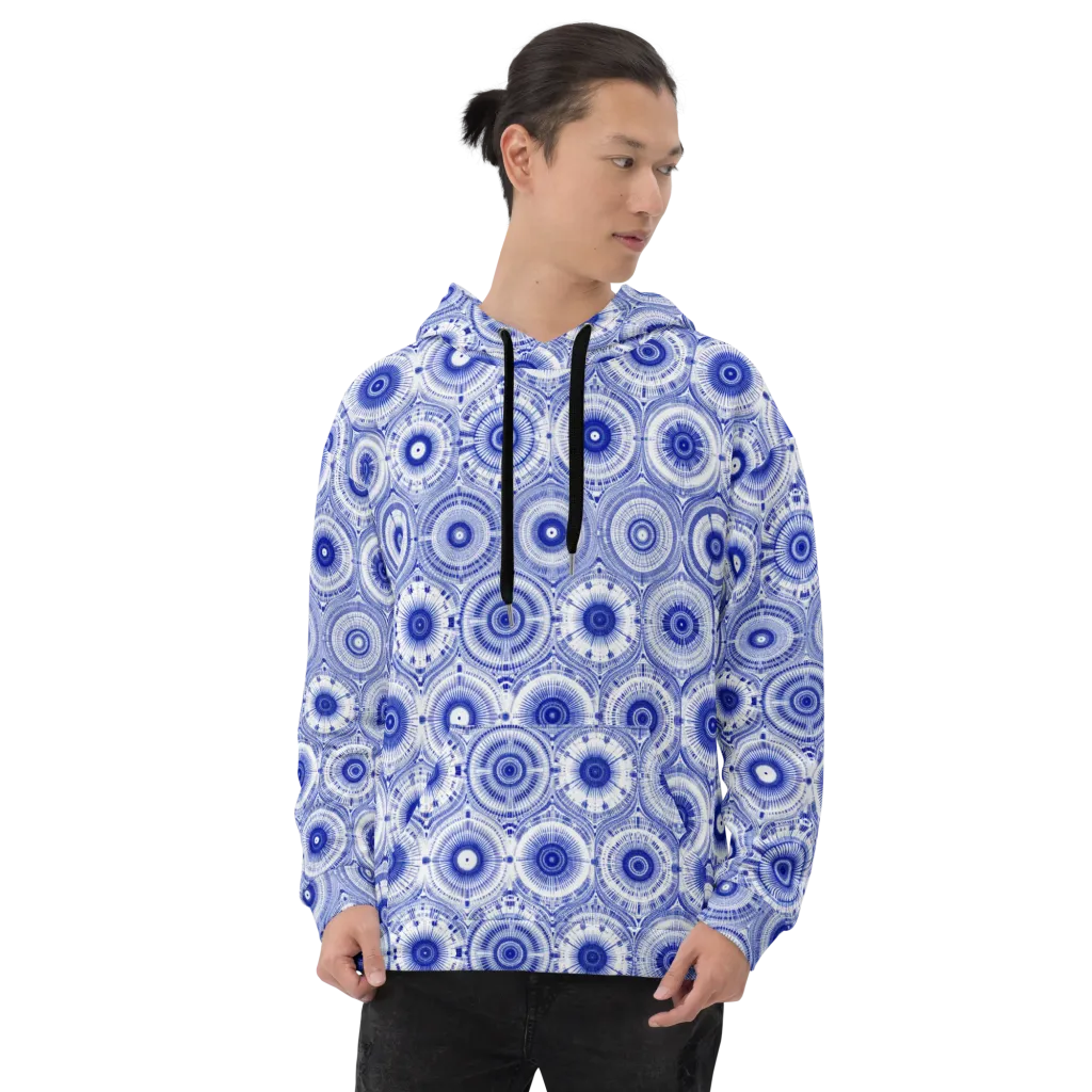 Indigo Circuit on Hoodie — Front
