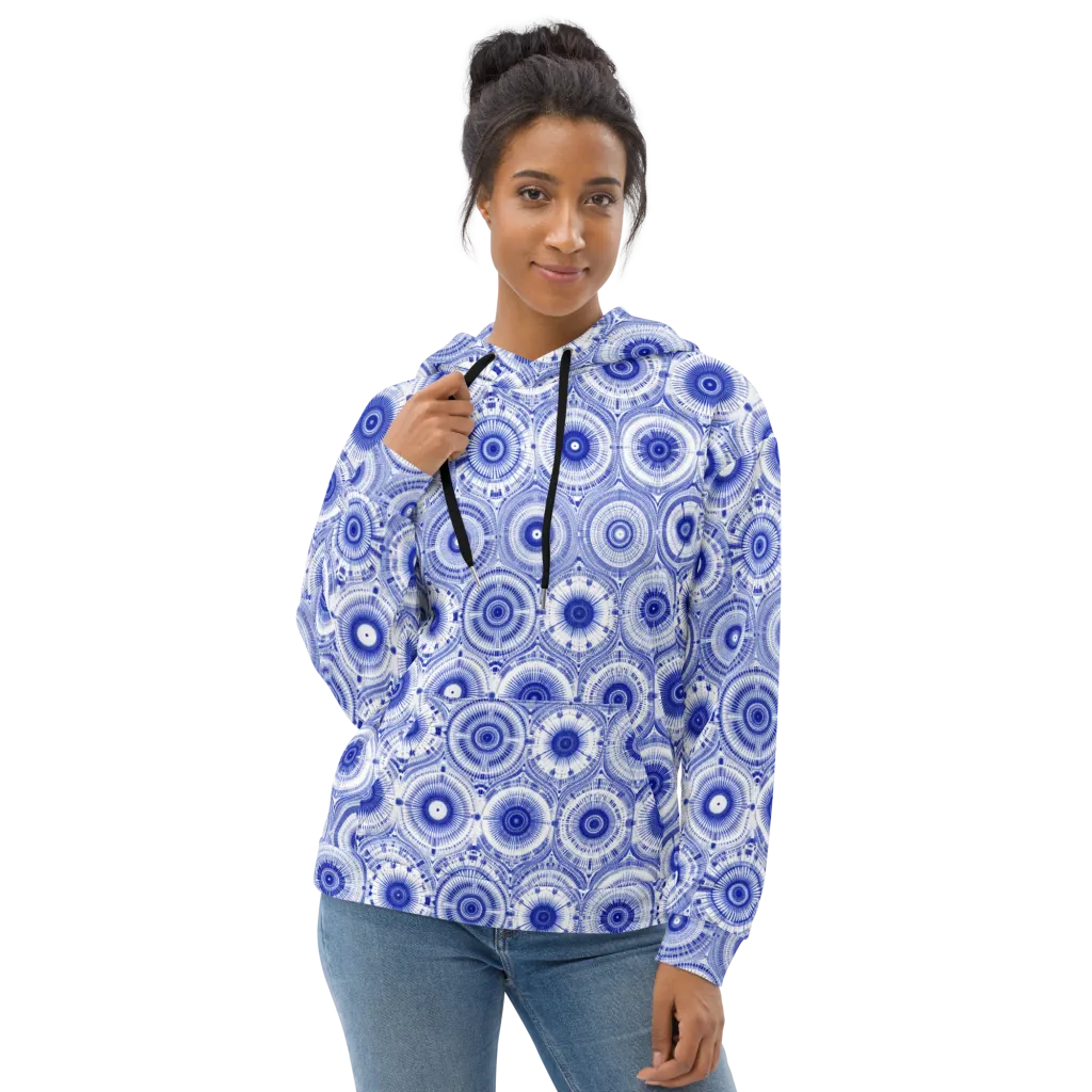 Indigo Circuit on Hoodie — Front