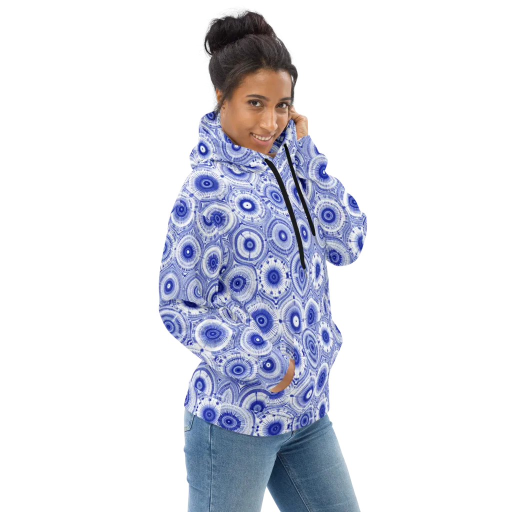 Indigo Circuit on Hoodie — Right