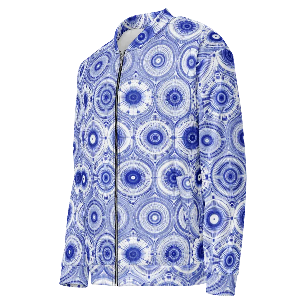 Indigo Circuit on Bomber Jacket — Left Front