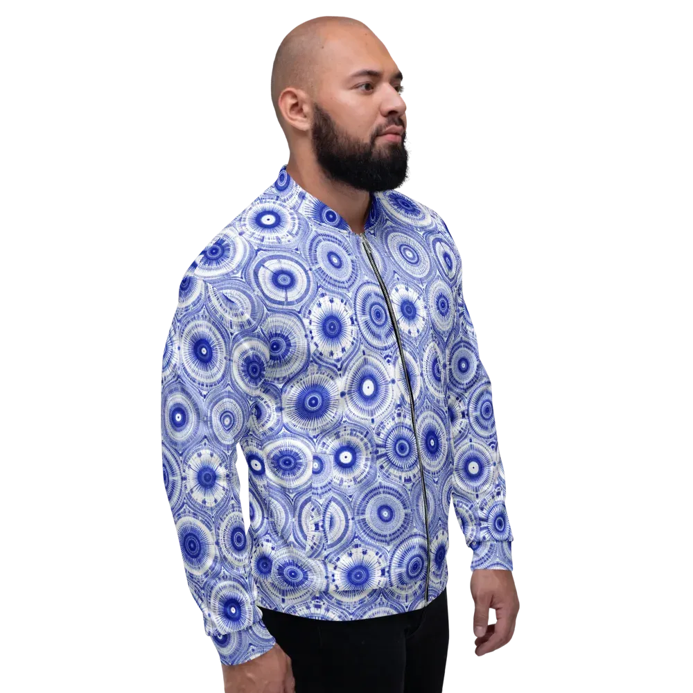Indigo Circuit on Bomber Jacket — Right