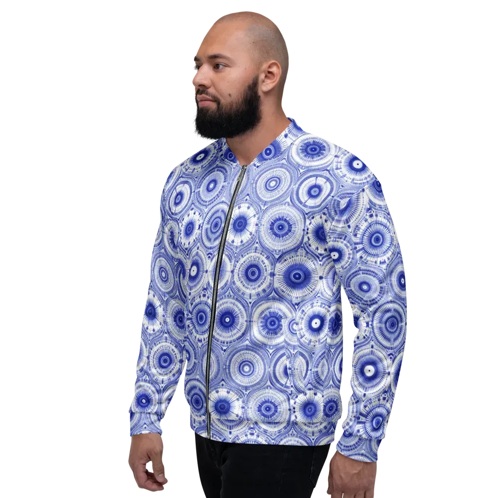 Indigo Circuit on Bomber Jacket — Left