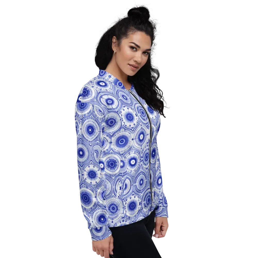 Indigo Circuit on Bomber Jacket — Right