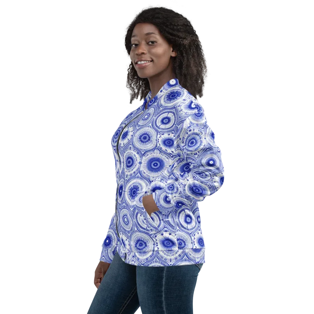 Indigo Circuit on Bomber Jacket — Left
