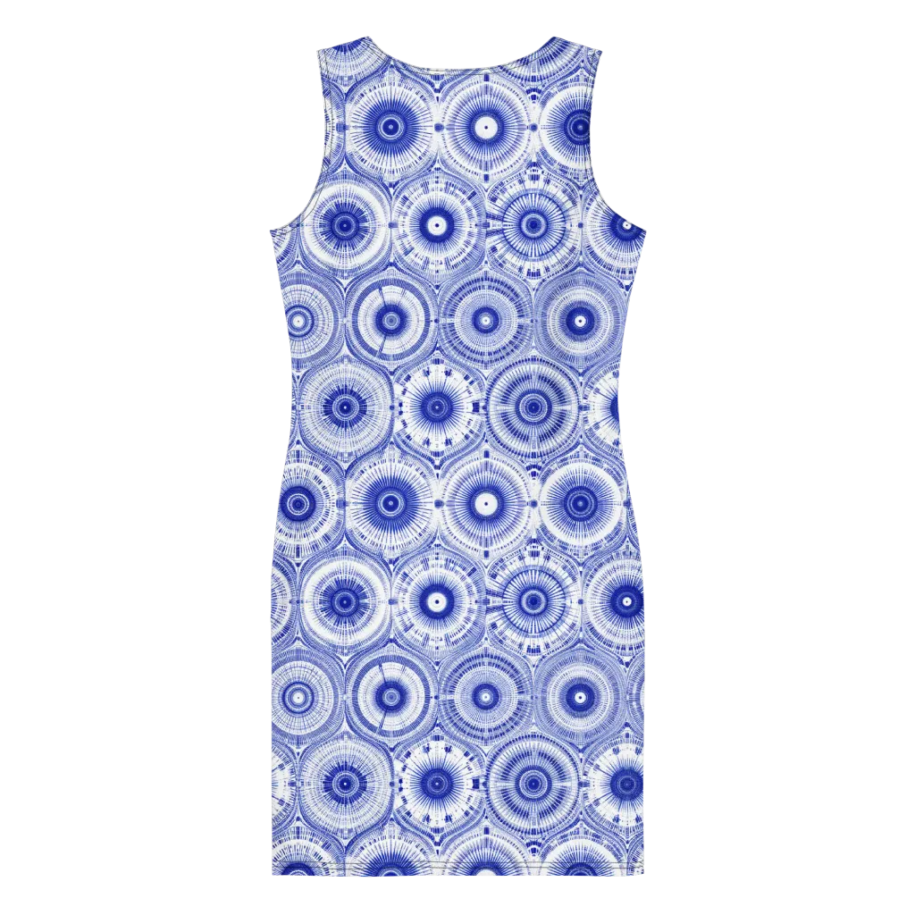 Indigo Circuit on Bodycon Dress — Back