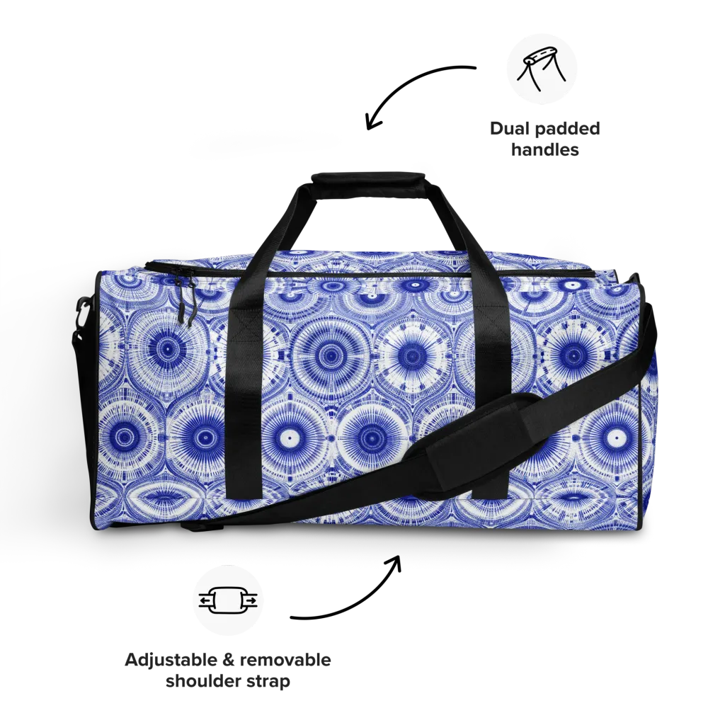 Indigo Circuit on Duffle Bag — Front