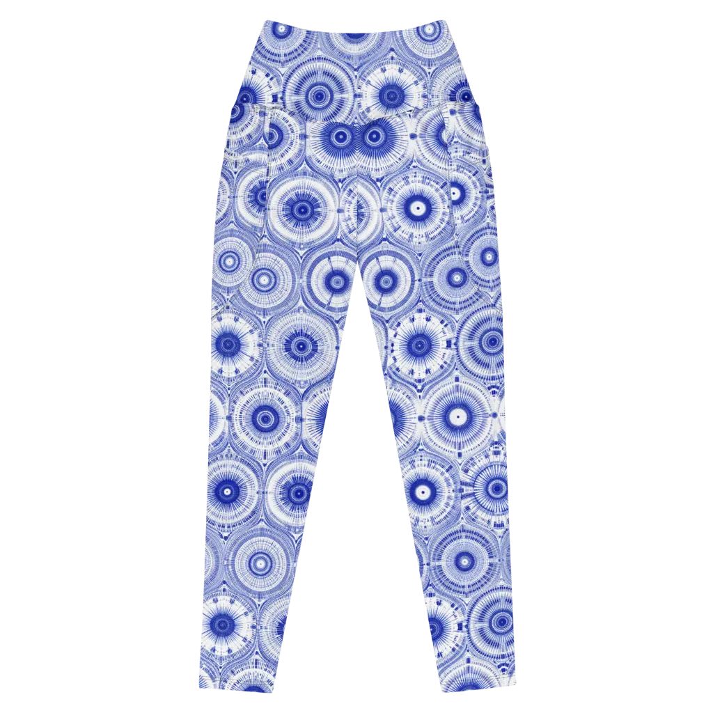 Indigo Circuit on Leggings with Pockets — Front