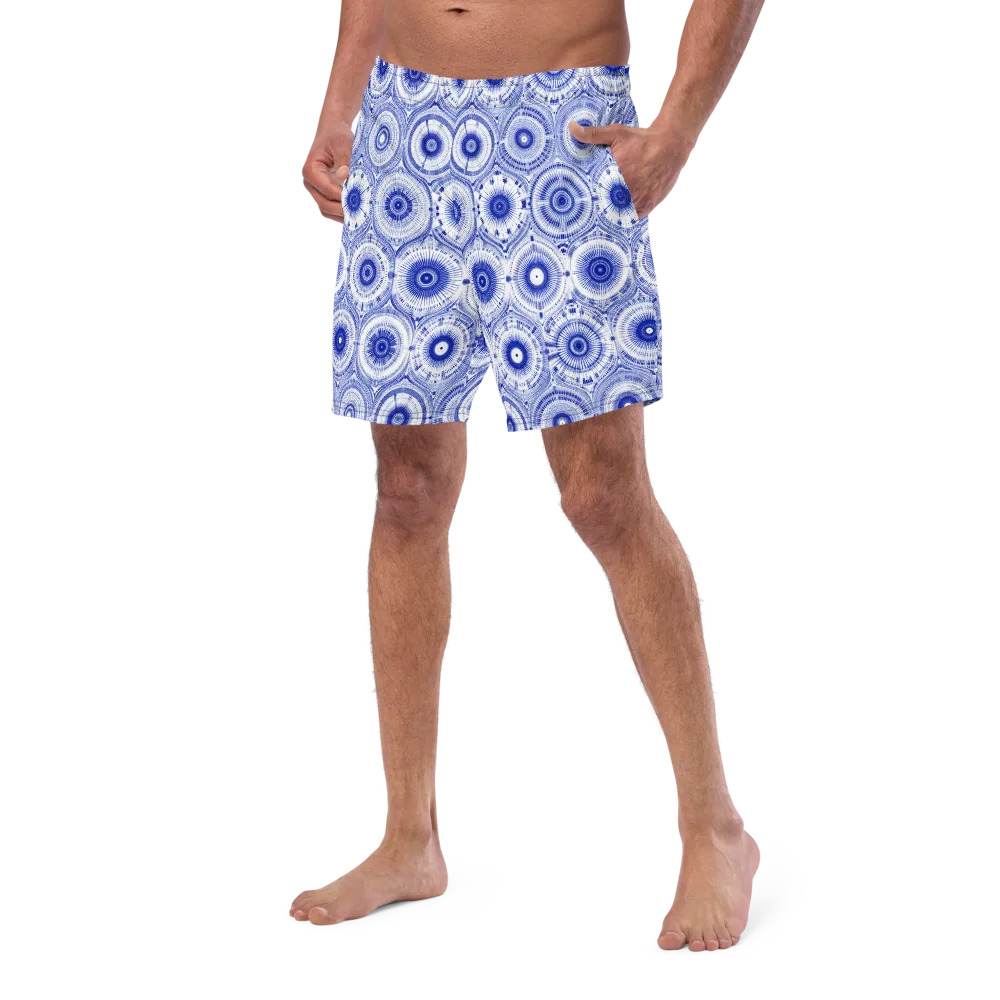 Indigo Circuit on Swim Trunks — Left Front