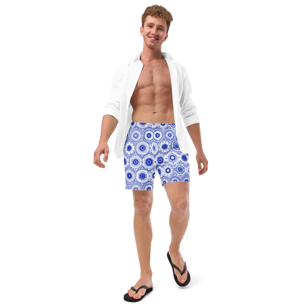 Indigo Circuit on Swim Trunks — Front