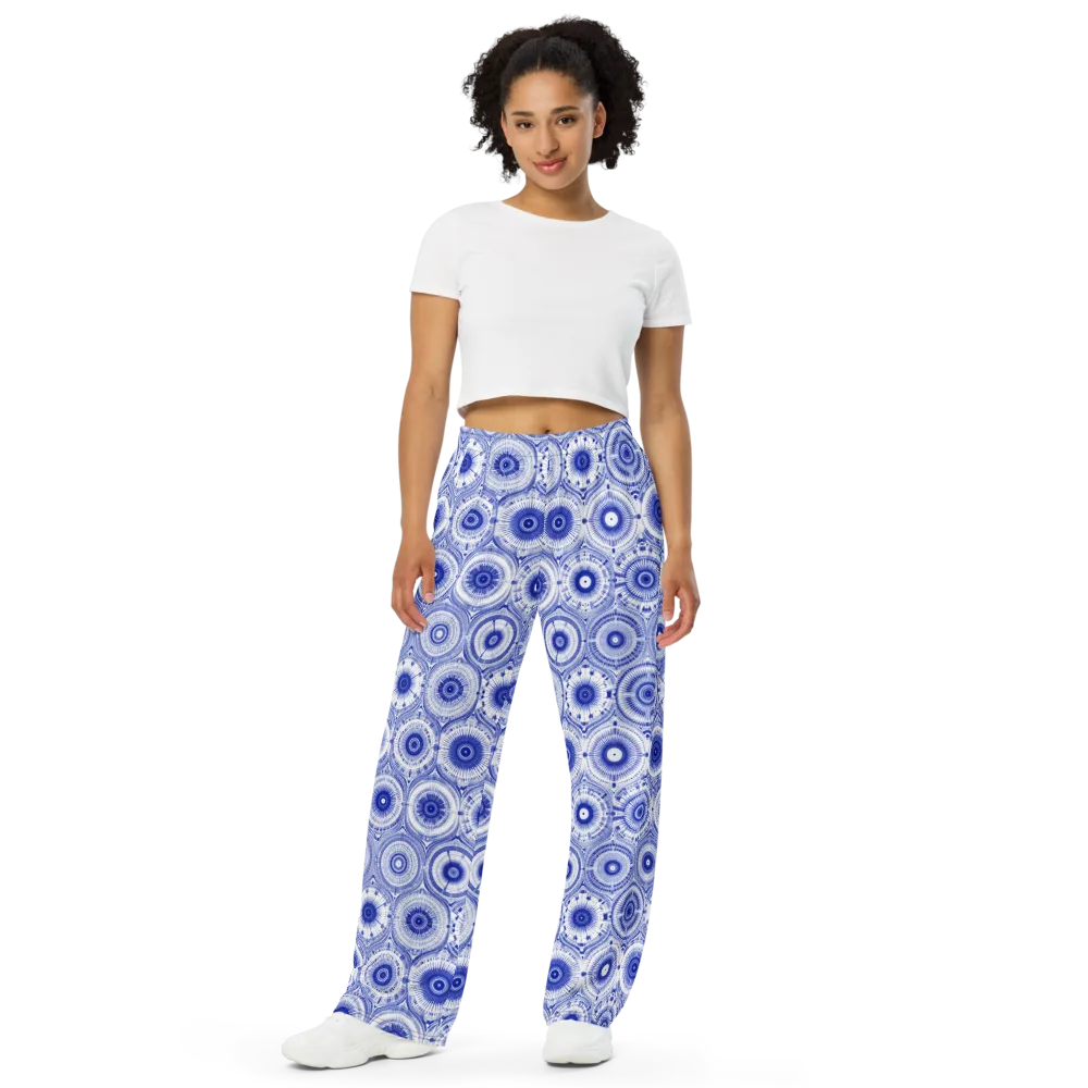 Indigo Circuit on Wide-Leg Pants — Front