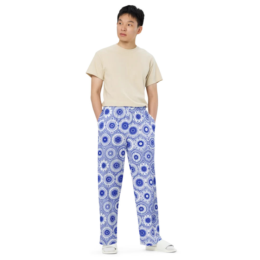 Indigo Circuit on Wide-Leg Pants — Front