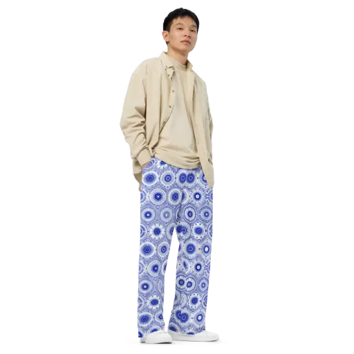 Indigo Circuit on a Wide-Leg Pants