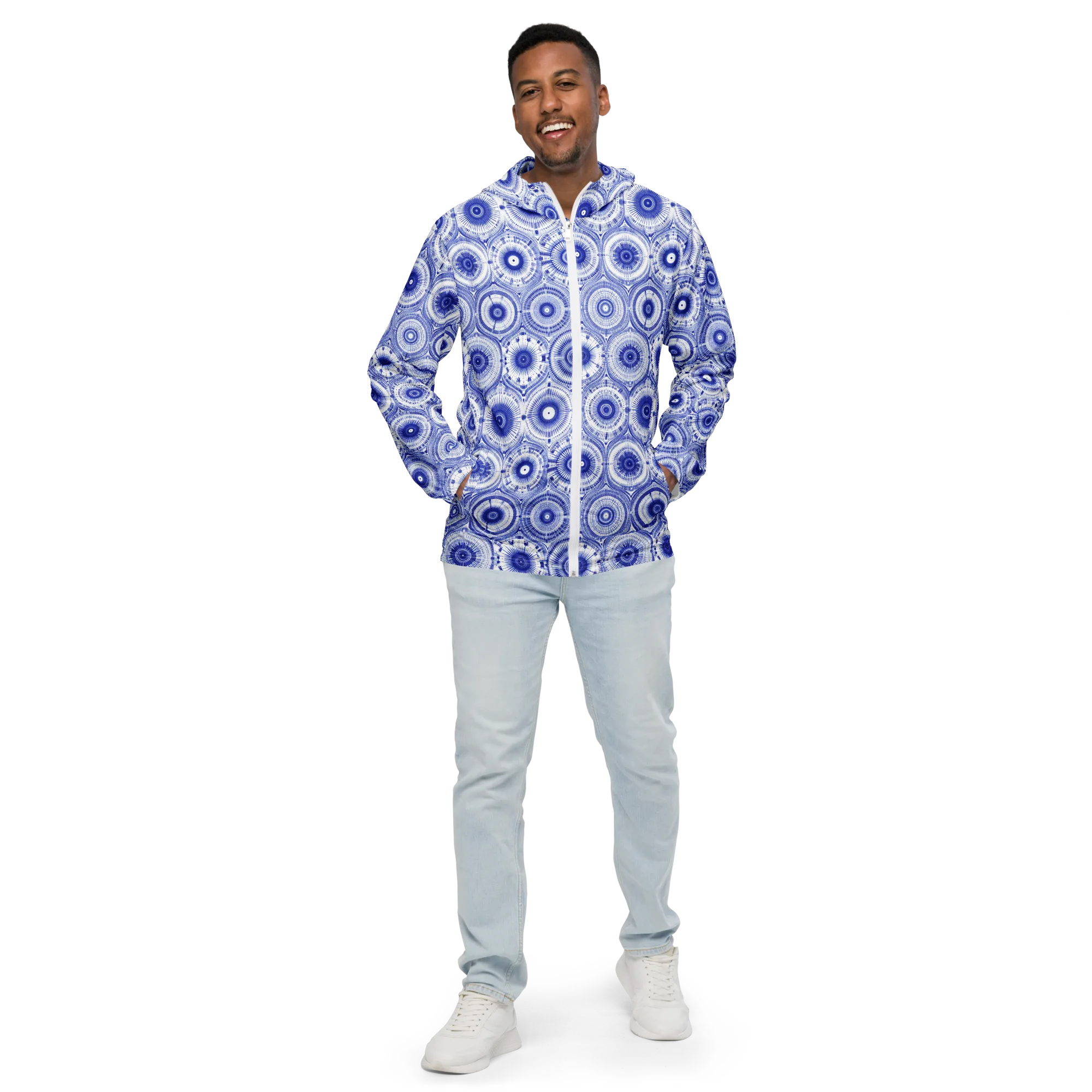 Indigo Circuit on Men's Windbreaker — Front