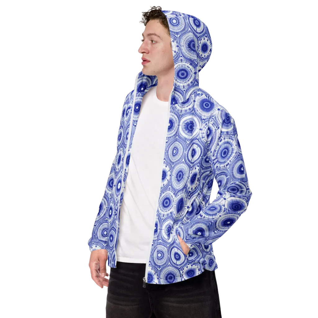 Indigo Circuit on Men's Windbreaker — Left Front