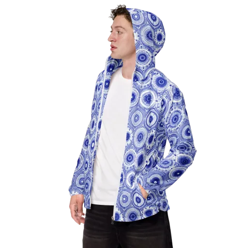 Indigo Circuit on a Men's Windbreaker