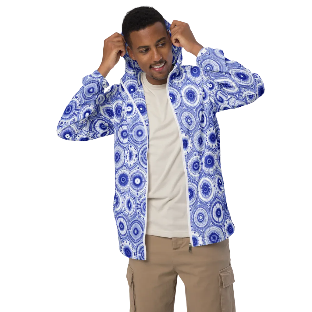 Indigo Circuit on Men's Windbreaker — Front