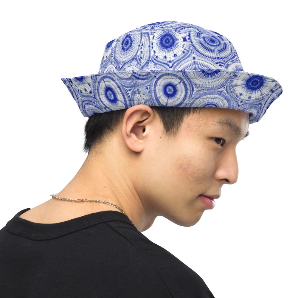 Indigo Circuit on Reversible Bucket Hat — Right Outside