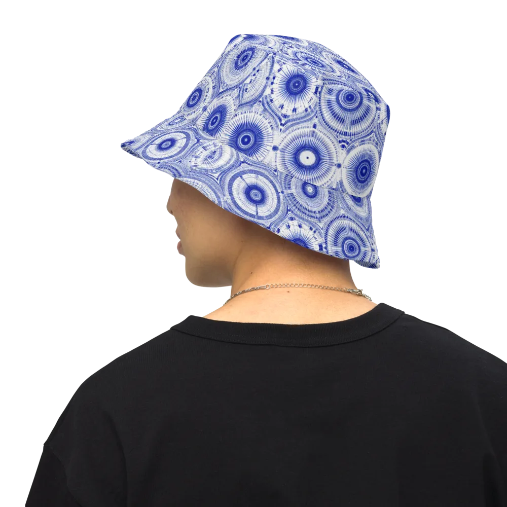 Indigo Circuit on Reversible Bucket Hat — Back Inside