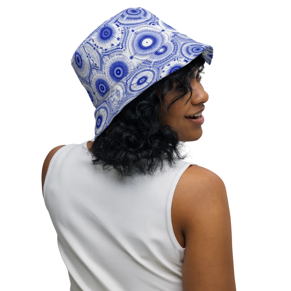 Indigo Circuit on Reversible Bucket Hat — Right Outside
