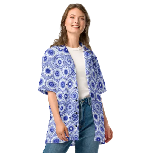 Indigo Circuit on a Button Shirt