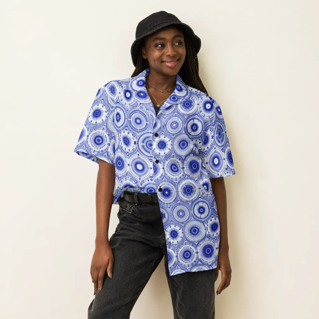 Indigo Circuit on Button Shirt — Front