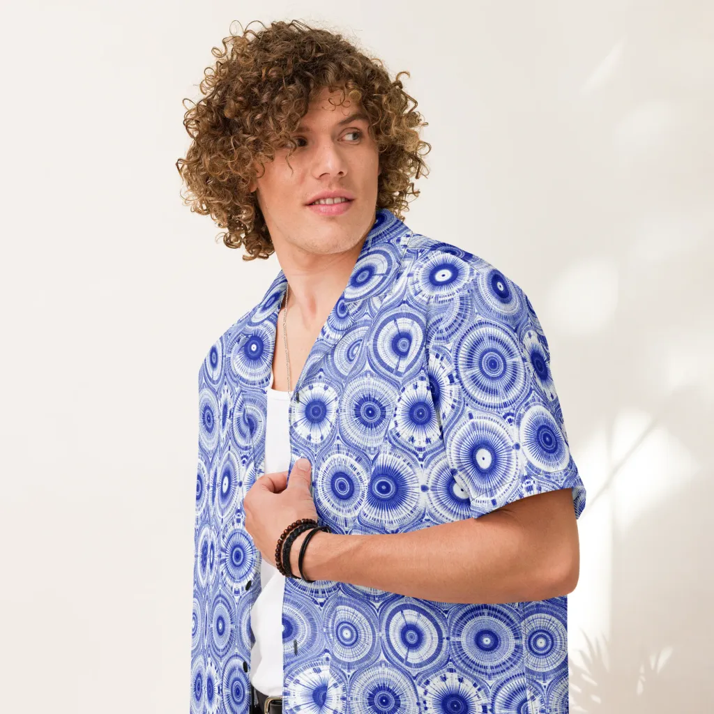 Indigo Circuit on Button Shirt — Front