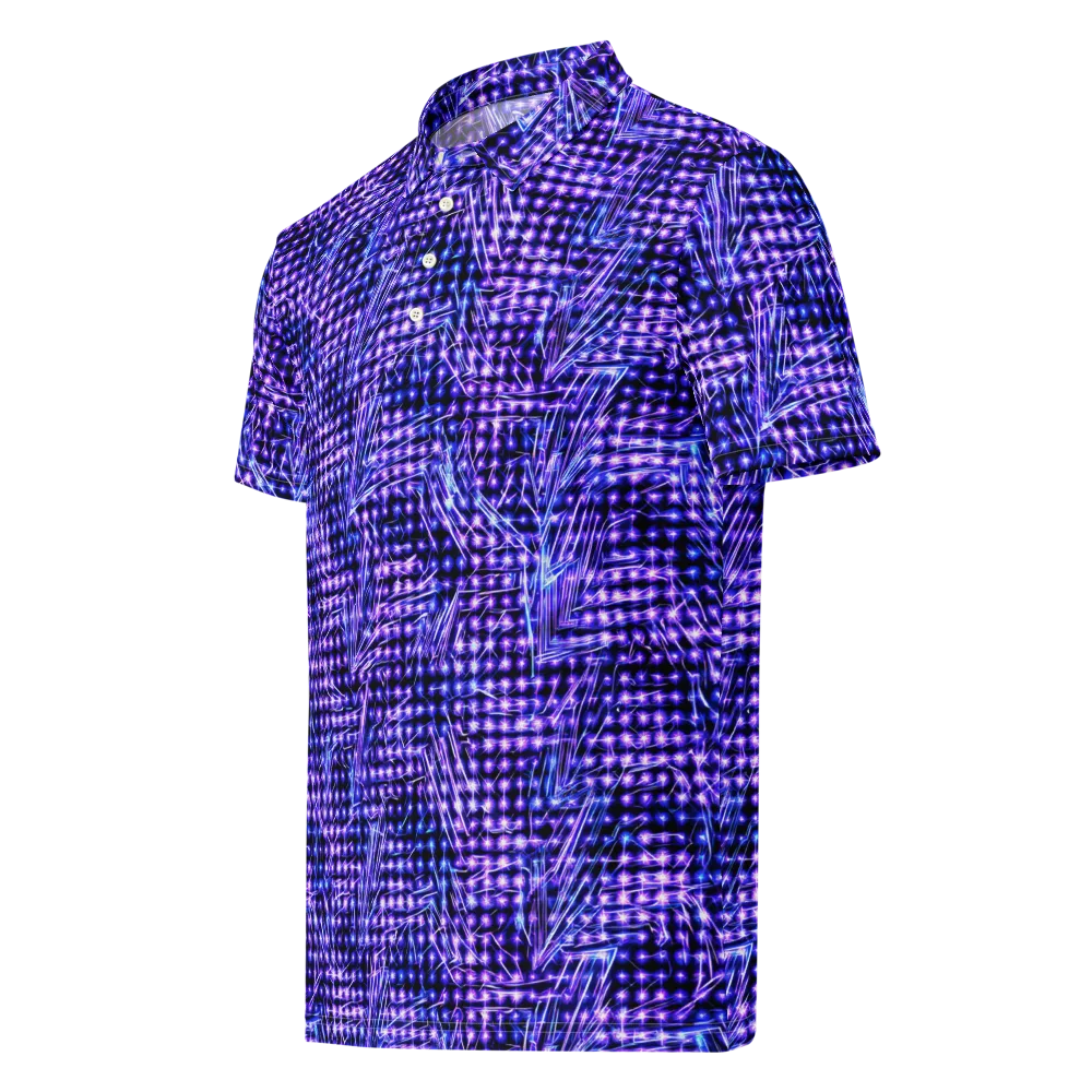 Ultraviolet Circuit on Men's Slim Fit Polo Shirt — Left Front