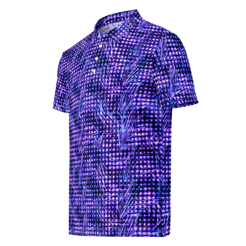 Ultraviolet Circuit on Men's Slim Fit Polo Shirt — Left Front