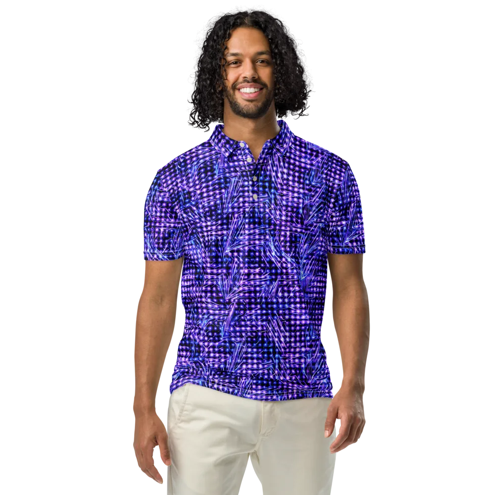 Ultraviolet Circuit on Men's Slim Fit Polo Shirt — Front