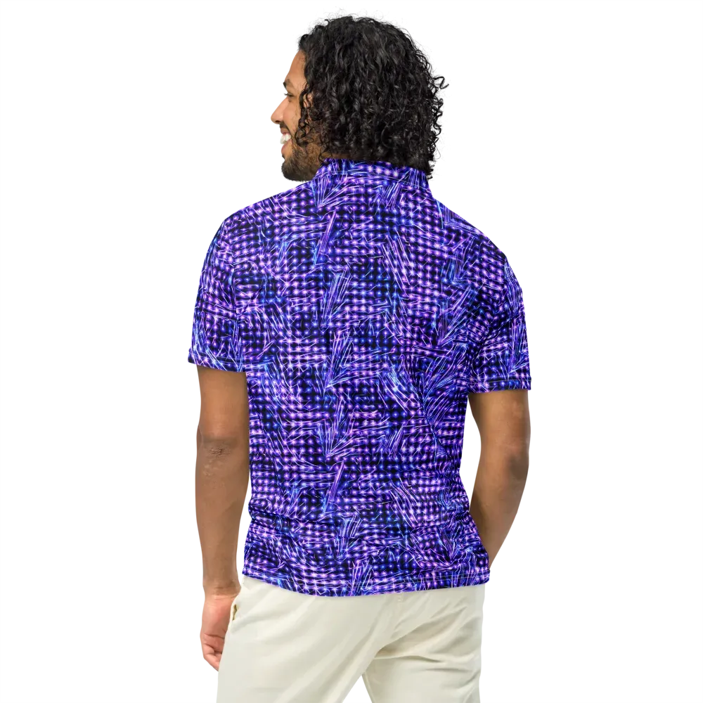 Ultraviolet Circuit on Men's Slim Fit Polo Shirt — Back