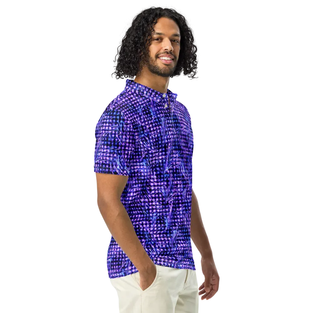 Ultraviolet Circuit on Men's Slim Fit Polo Shirt — Right Front