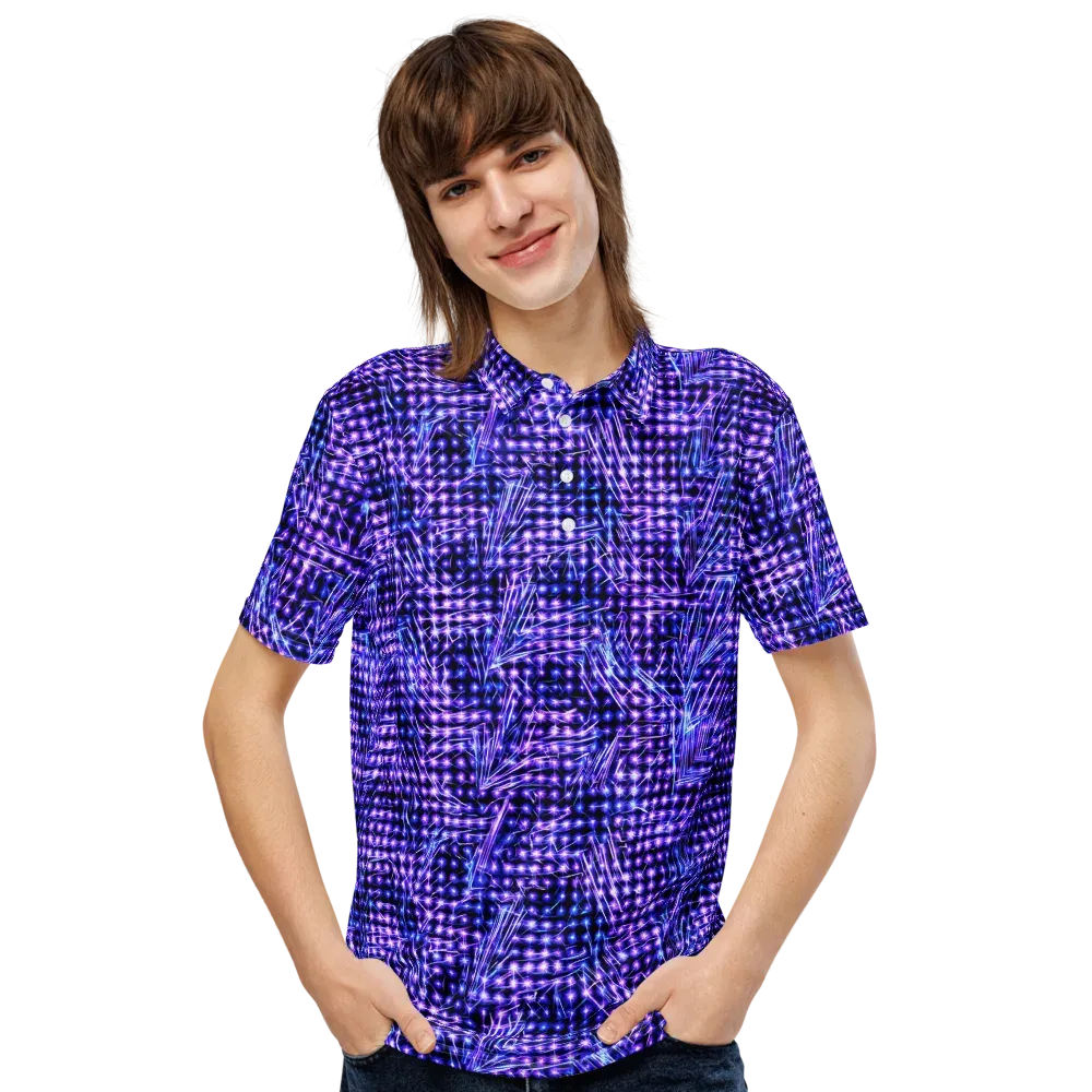 Ultraviolet Circuit on Men's Slim Fit Polo Shirt — Front