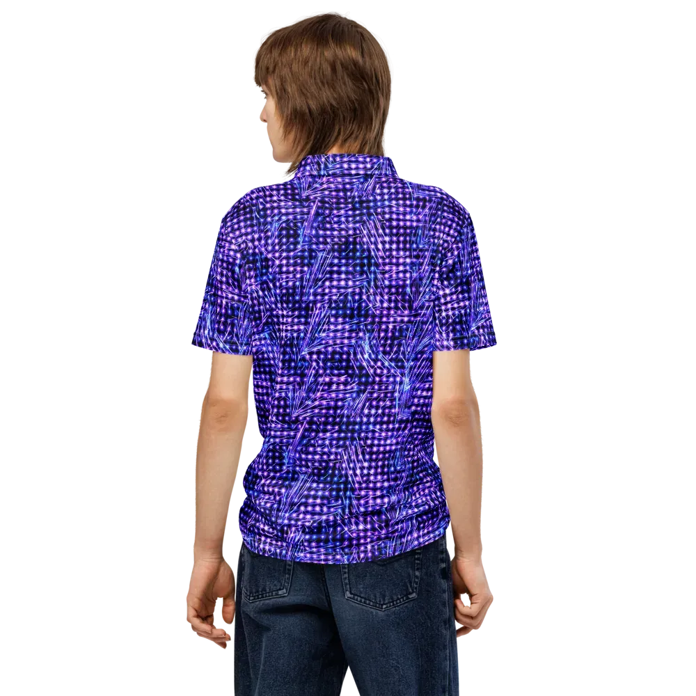 Ultraviolet Circuit on Men's Slim Fit Polo Shirt — Back
