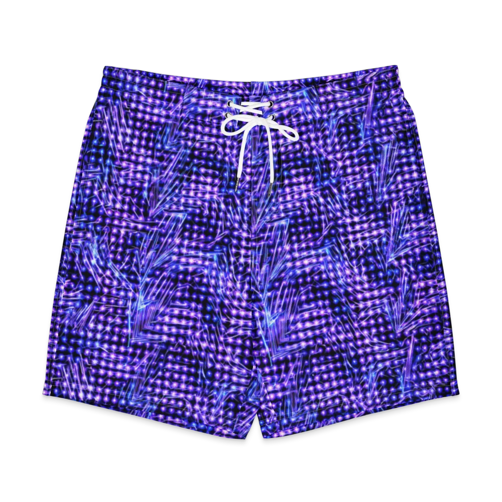 Ultraviolet Circuit on Men's Board Shorts — Front