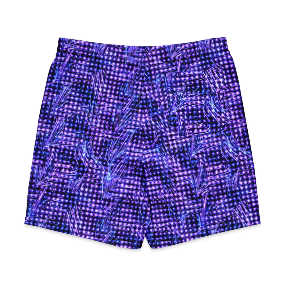 Ultraviolet Circuit on Men's Board Shorts — Back