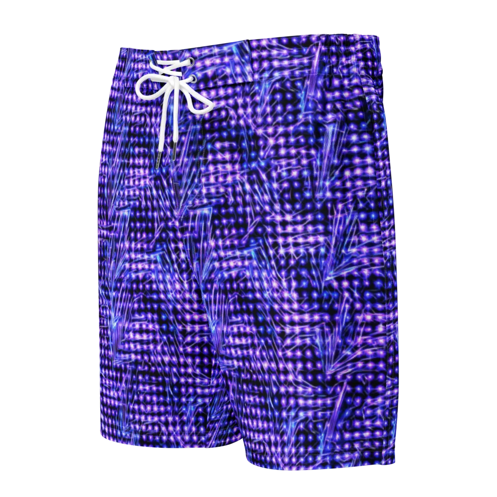 Ultraviolet Circuit on Men's Board Shorts — Front