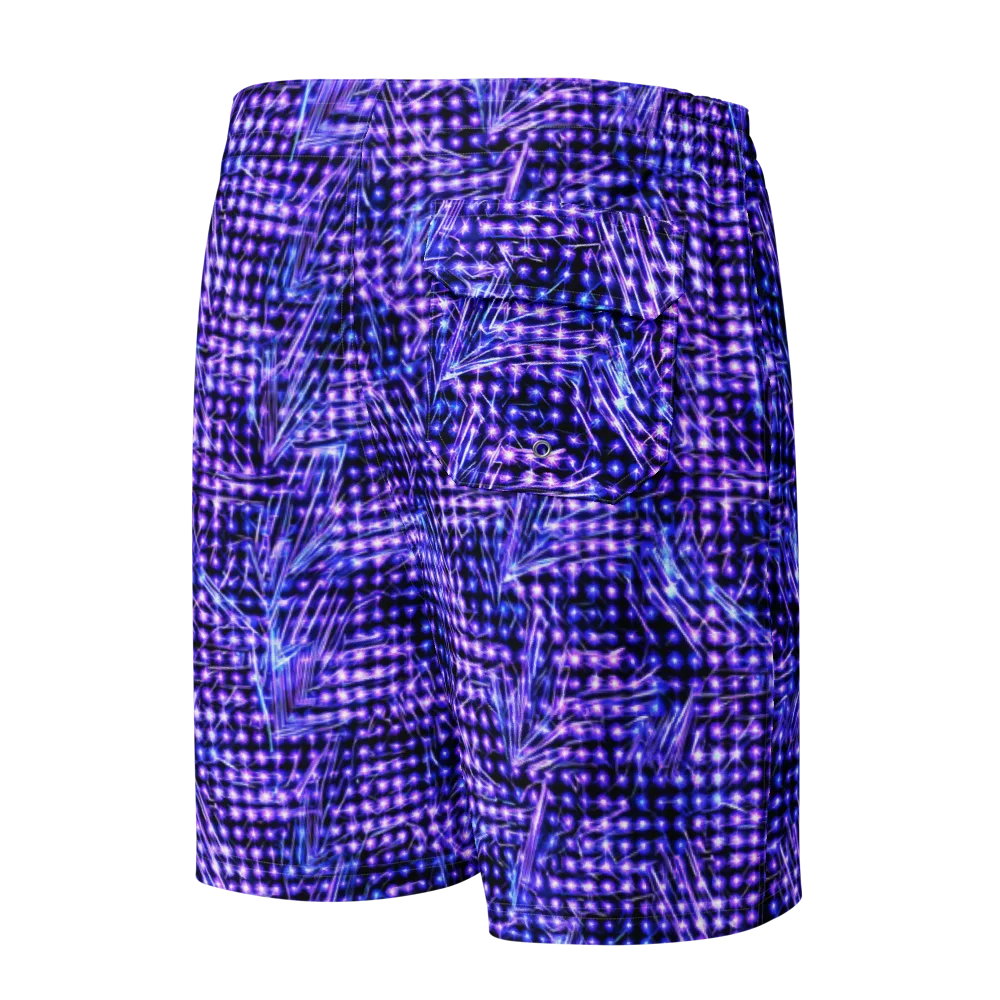 Ultraviolet Circuit on Men's Board Shorts — Back
