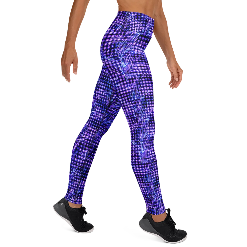 Ultraviolet Circuit on Yoga Leggings — Right