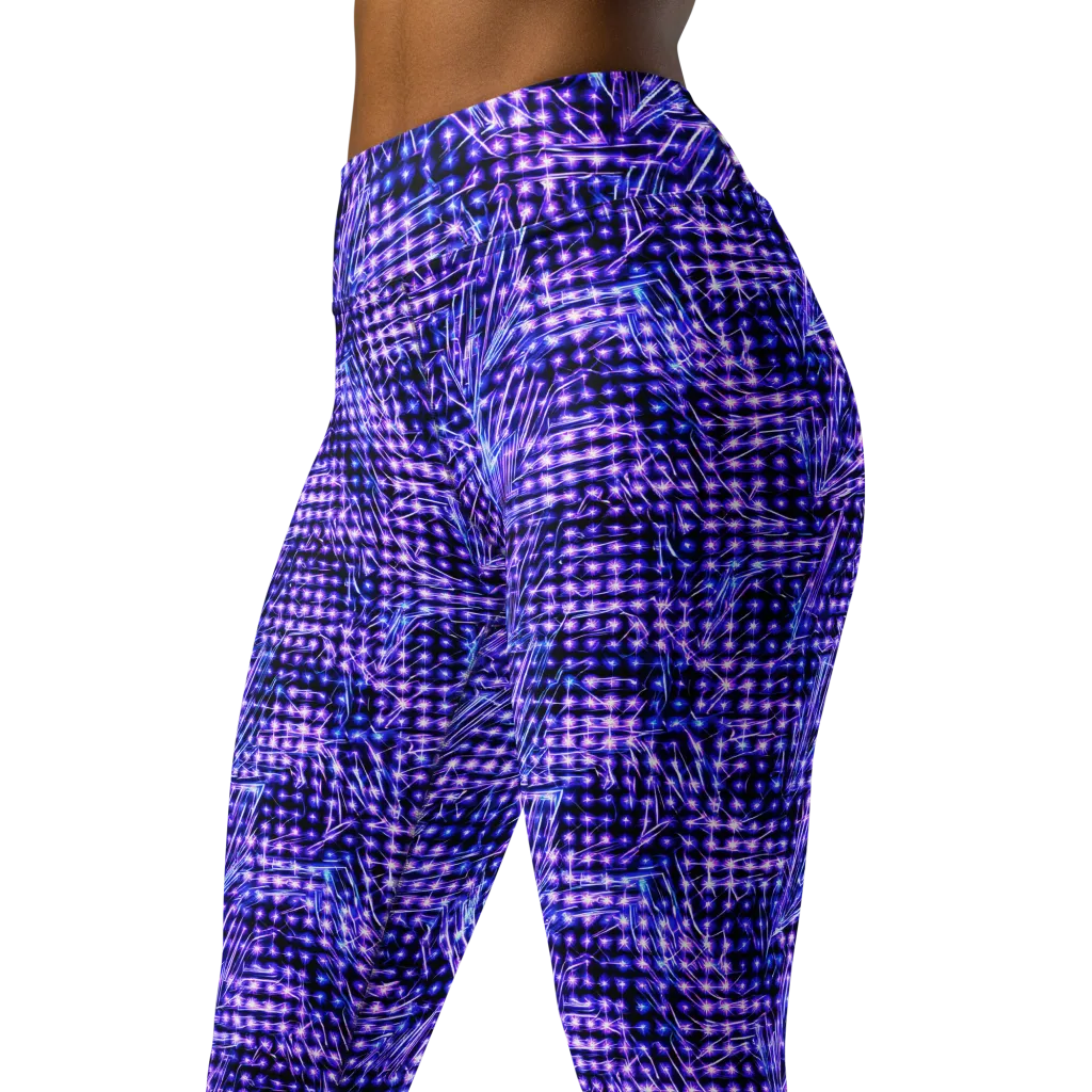 Ultraviolet Circuit on Yoga Leggings — Left Front